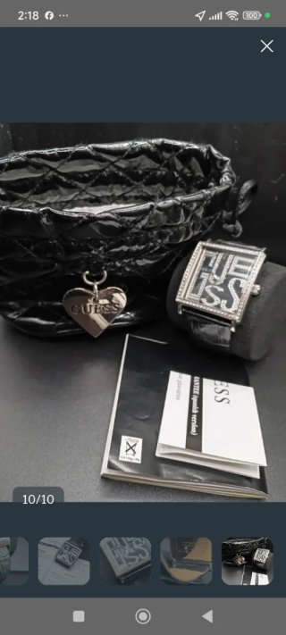 Reloj Guess Brillantes Negro/Plata