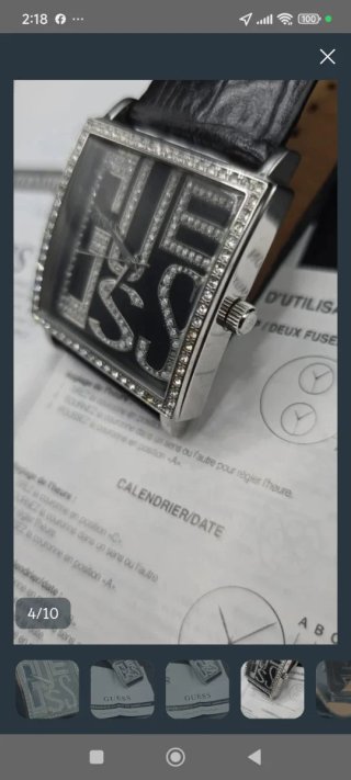 Reloj Guess Brillantes Negro/Plata