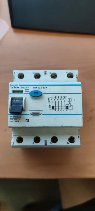 Interruptor Diferencial Hager CF463M 4P 63A 300mA