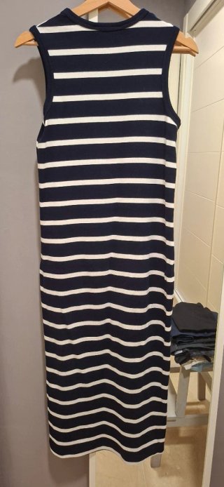 Vestido de rayas Dunnes azul y blanco