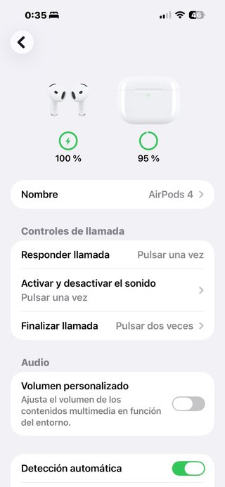 Auriculares Apple AirPods 4 Bluetooth W9D6CL