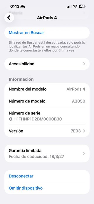 Auriculares Apple AirPods 4 Bluetooth W9D6CL
