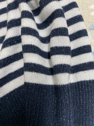 Camiseta rayas con brillos azul marino