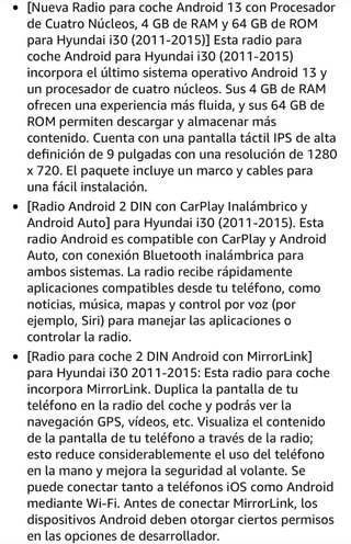Pantalla CarPlay para Hyundai i30