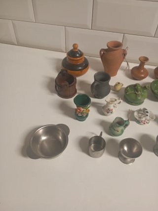 Lote mini jarrones cerámica y terracota