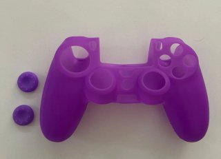 Funda Morada para Mando PS4 + 2 Grips