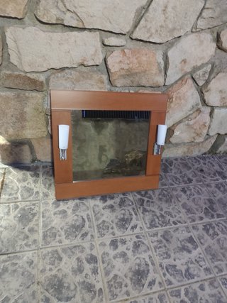 Conjunto mueble de lavabo,espejo y columna de baño