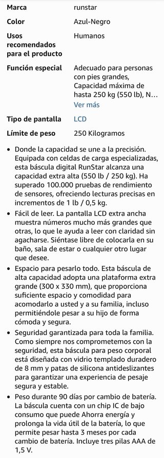 Bascula Baño Digital Numeros Gigantes hasta 250kg
