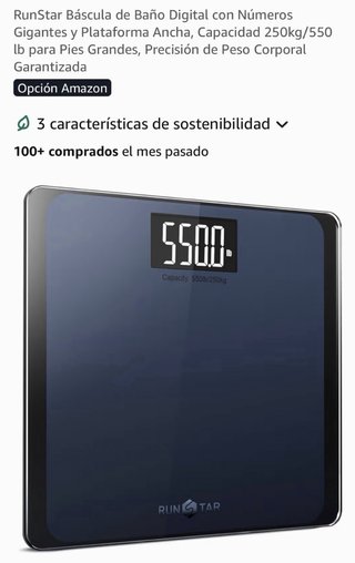 Bascula Baño Digital Numeros Gigantes hasta 250kg