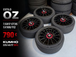 Llantas tipo OZ 17” 5x100/112 + Kumho 225/45/17