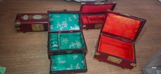 Joyeros chinos antiguos dorados y rojos