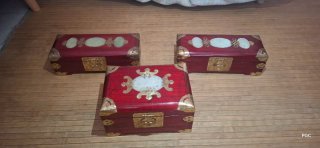 Joyeros chinos antiguos dorados y rojos