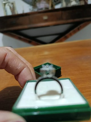 Anillo Plata Baño Oro Blanco Con Circonitas