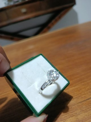 Anillo Plata Baño Oro Blanco Con Circonitas