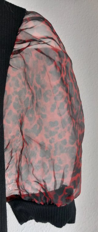 Top Zara Mangas Organza Animal Print Talla S