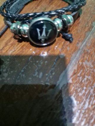 Bracciale Maserati Pelle Nera Uomo
