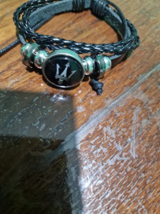 Bracciale Maserati Pelle Nera Uomo