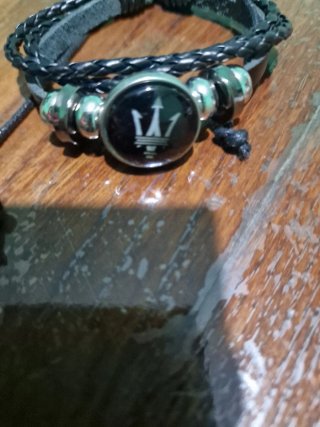 Bracciale Maserati Pelle Nera Uomo