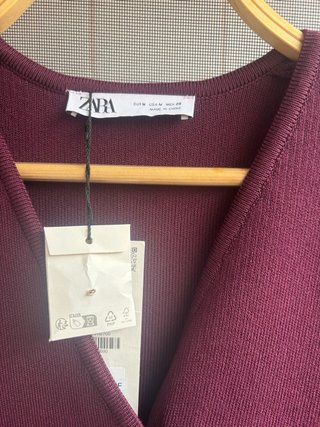 Conjunto Zara Falda y Chaleco Punto Morado