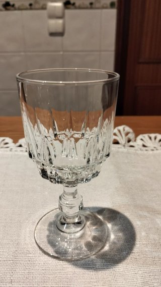Conjunto 12 Copos Vidro Marinha Grande Pé Alto