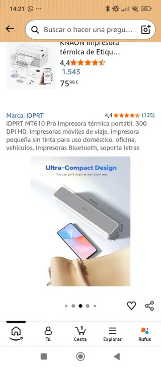 Impresora Térmica Portátil IDPRT MT610