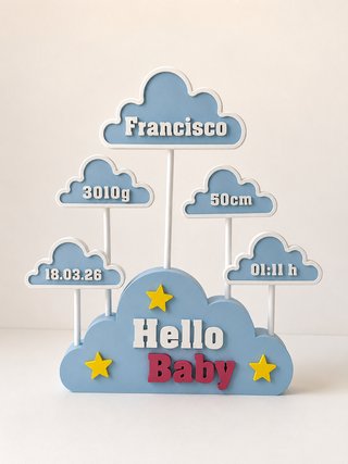Placa Nascimento Personalizada Impressão 3D