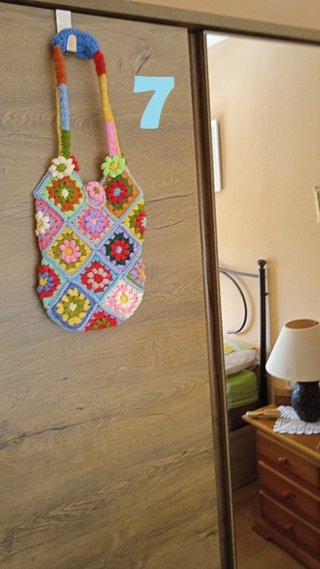 Bolso de playa tejido multicolor