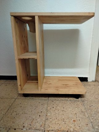 Mesita auxiliar madera con ruedas