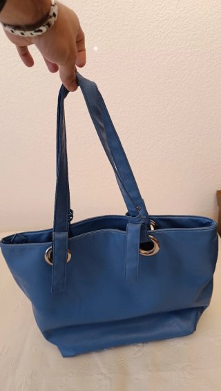 Bolso de mano estampado azul