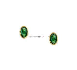 pendientes oro 18k con piedra con circonita