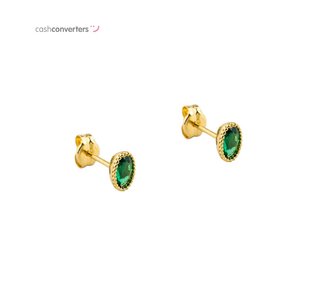 pendientes oro 18k con piedra con circonita