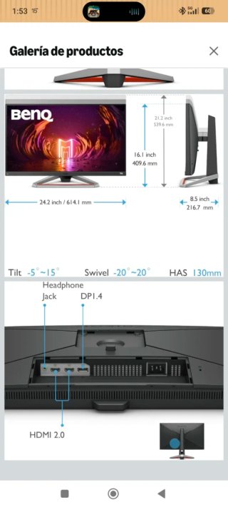 Monitor BenQ MOBIUZ 27 165Hz