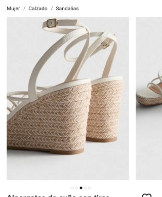 Alpargatas cuña tiras beige/blanco T38 sin estrena