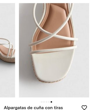 Alpargatas cuña tiras beige/blanco T38 sin estrena