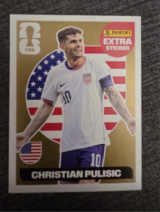 Cromo Pulisic Extra Sticker Oro Mundial 2026