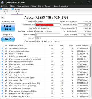 SSD 1TB Apacer AS350X