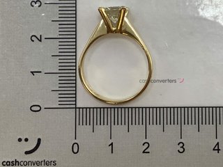 anillo oro 18k con piedra con diamante
