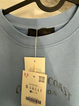Camiseta Zara Azul Talla S