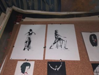 Marco de plata antiguo con silueta y Dibujos origi