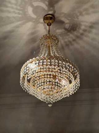 Lámpara de cristal vintage dorada estilo clásico