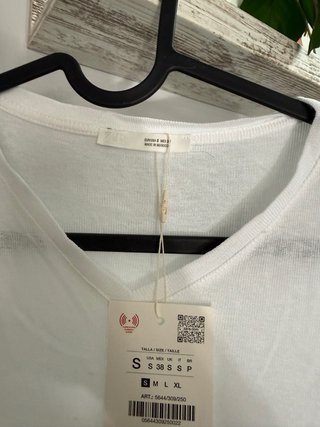 Camiseta Zara Blanca Talla M