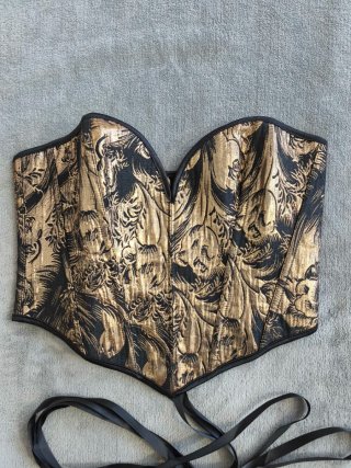 Corsetto Vintage Stile Elegante Oro Nero
