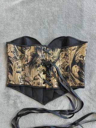 Corsetto Vintage Stile Elegante Oro Nero