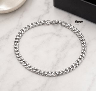 Pulsera Cadena Cubana Acero Inoxidable Hombre 18cm