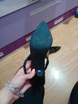 Tacones negros bajos usados 1 vez