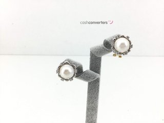 pendientes oro 18k con piedra con circonita,perla