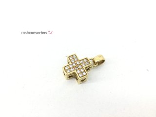 colgante oro 18k con piedra con circonita