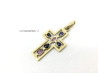 crucifijo oro 18k con piedra