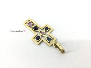 crucifijo oro 18k con piedra