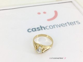 anillo oro 18k con circonita